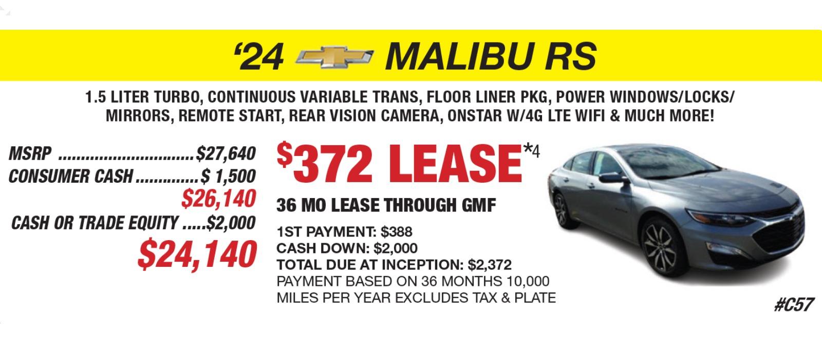 2024 Malibu RS Lease Offer
