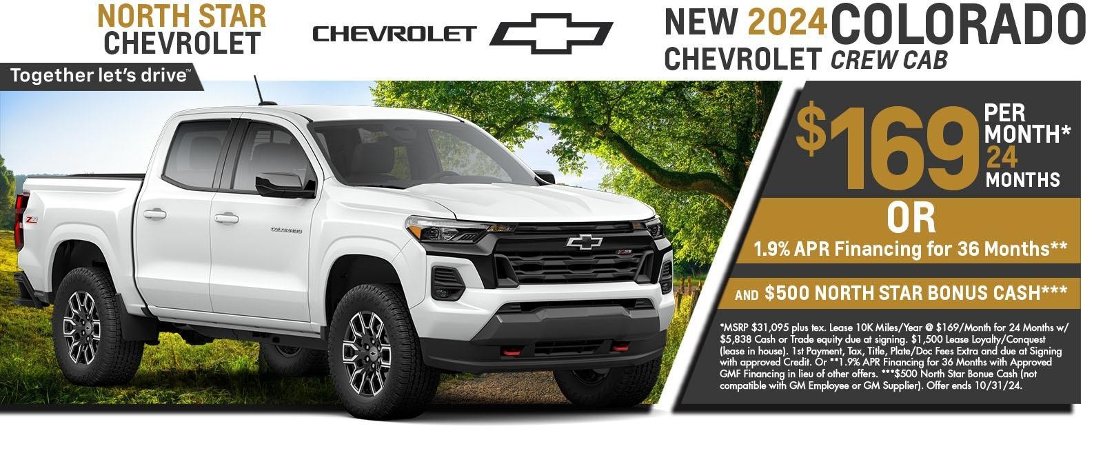 2024 Chevy Colorado lease for $169 per month for 24 months