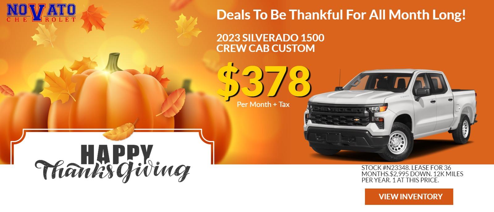 STOCK #  N23348   SILVERADO 1500       2995 DOWN 378 PER MONTH 36 MONTH 12K   1 AT THIS PRICE