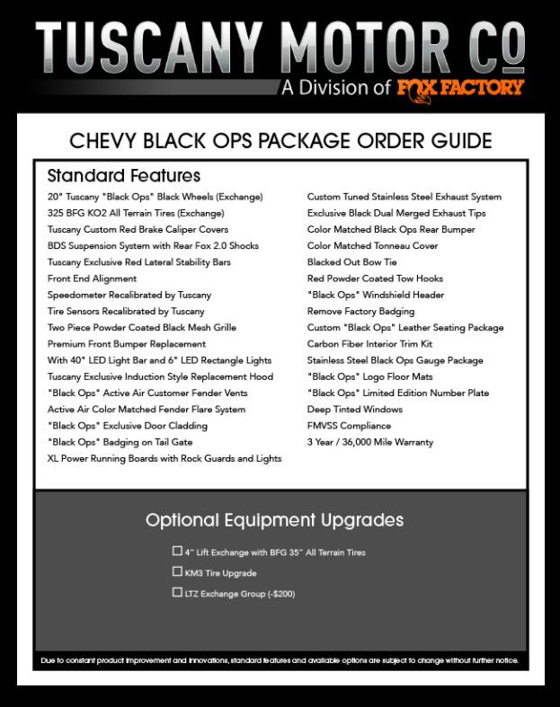Chevy Black Ops Package