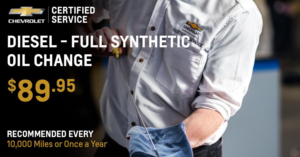 Chevrolet Diesel Full-Synthetic Oil Change Service Special Coupon