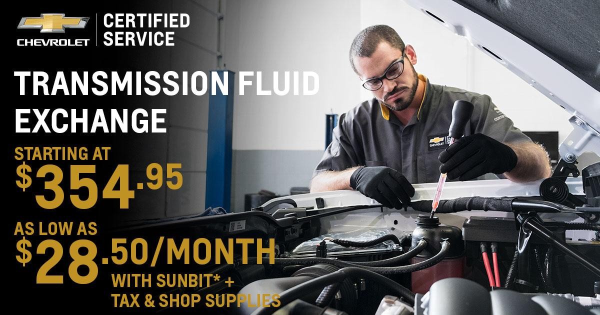 Chevrolet Transmission Fluid Exchange Service Special Coupon