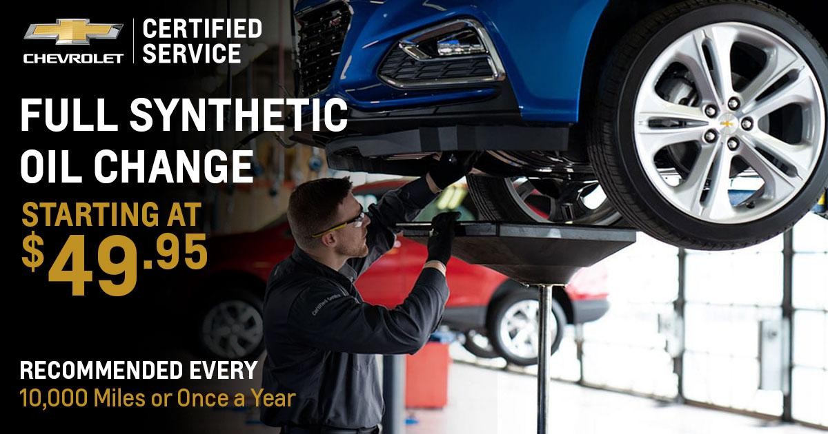 Chevrolet Full Synthetic Oil Change Service Special Coupon