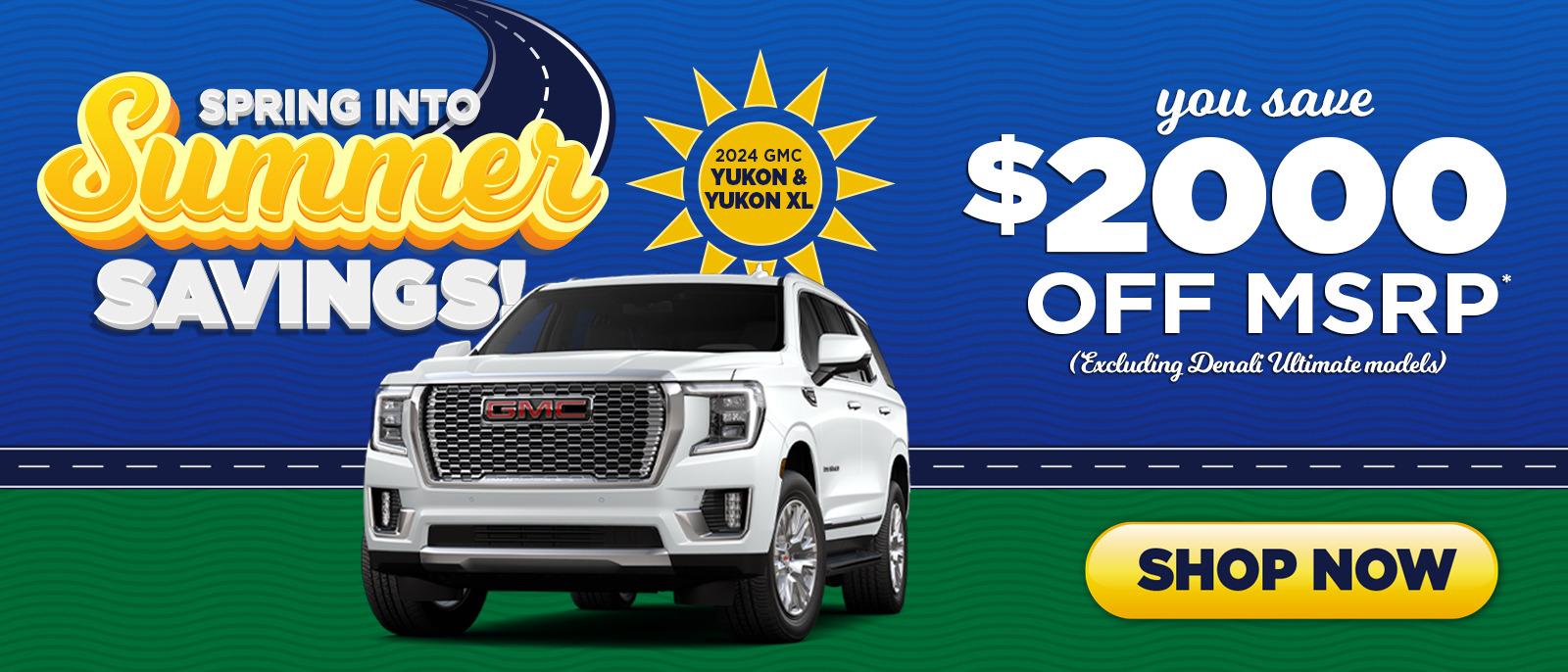 2024 GMC Yukon and Yukon XL: You Save $2000 Off MSRP (excluding Denali Ultimate models)