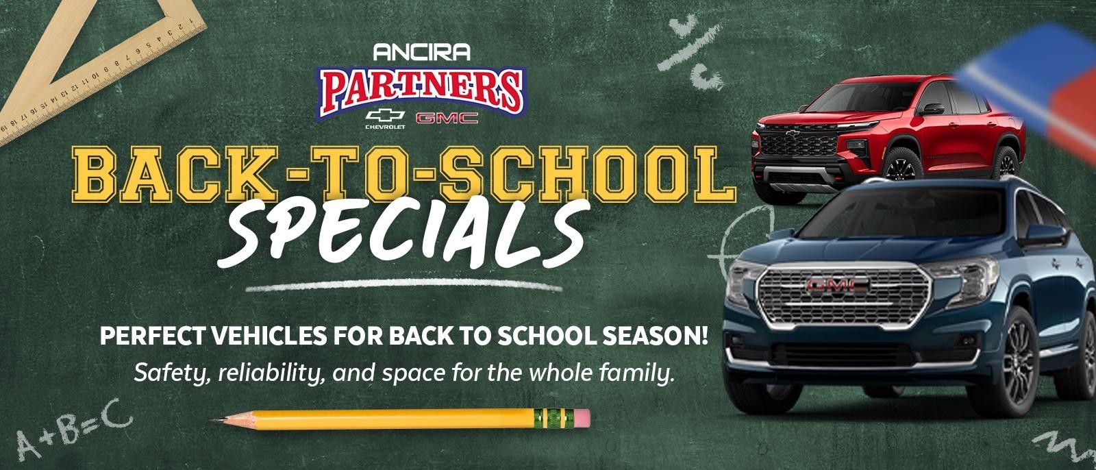 Back to School Specials at Ancira Partners Chevrolet GMC