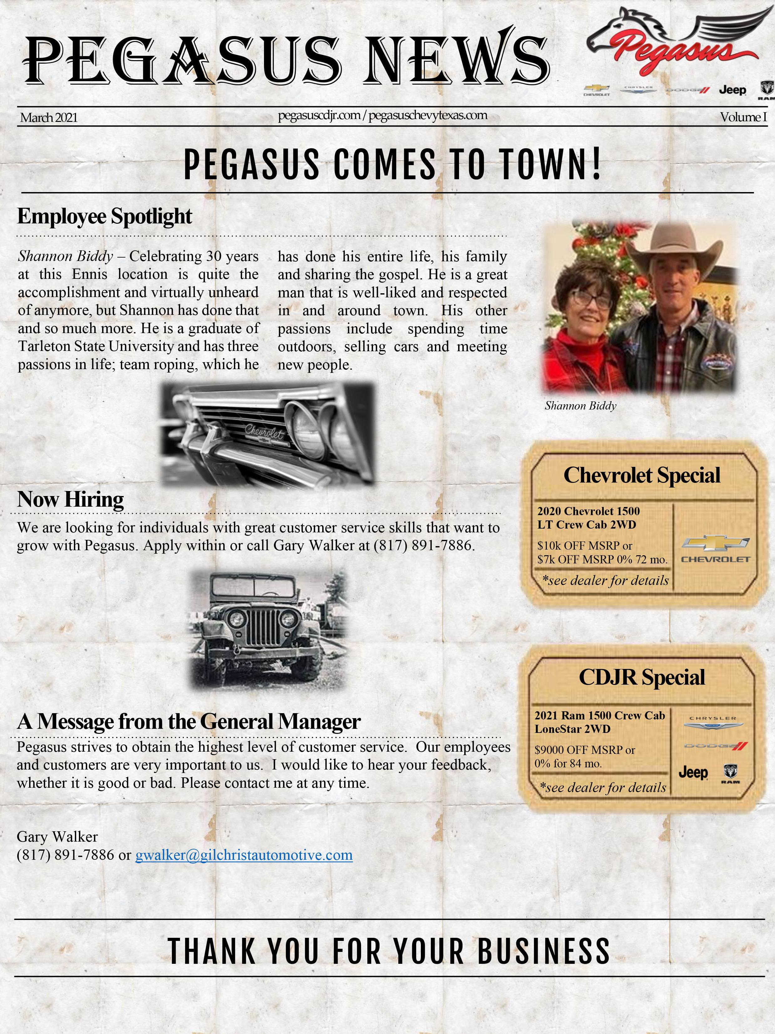 Pegasus Newsletter