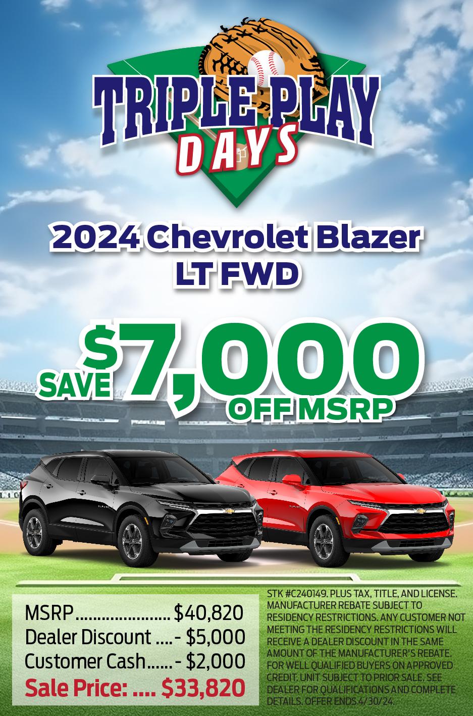 Chevrolet Blazer Savings Offer!⚾