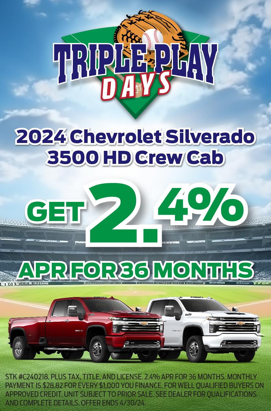 Silverado HD 2.4% for 36 months!⚾