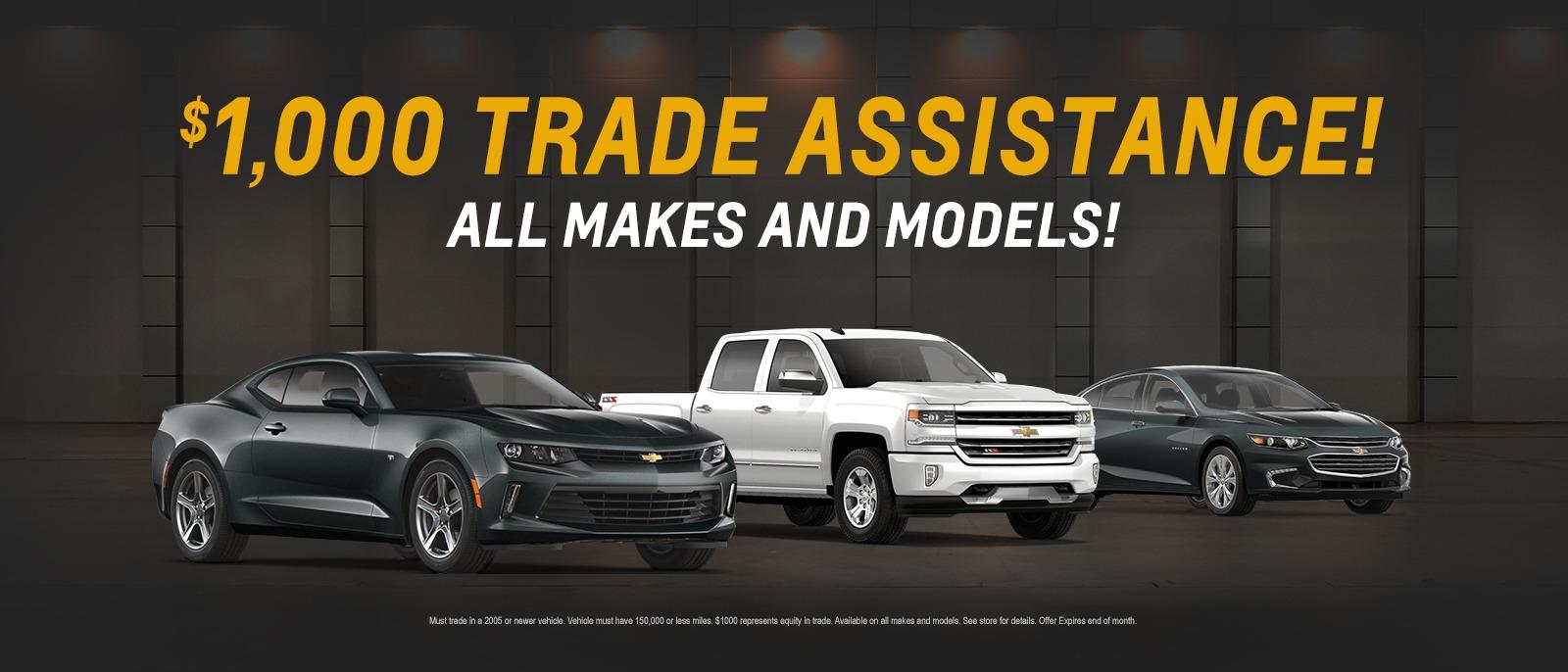 $1,000 Trade Assistance - All Makes and Models