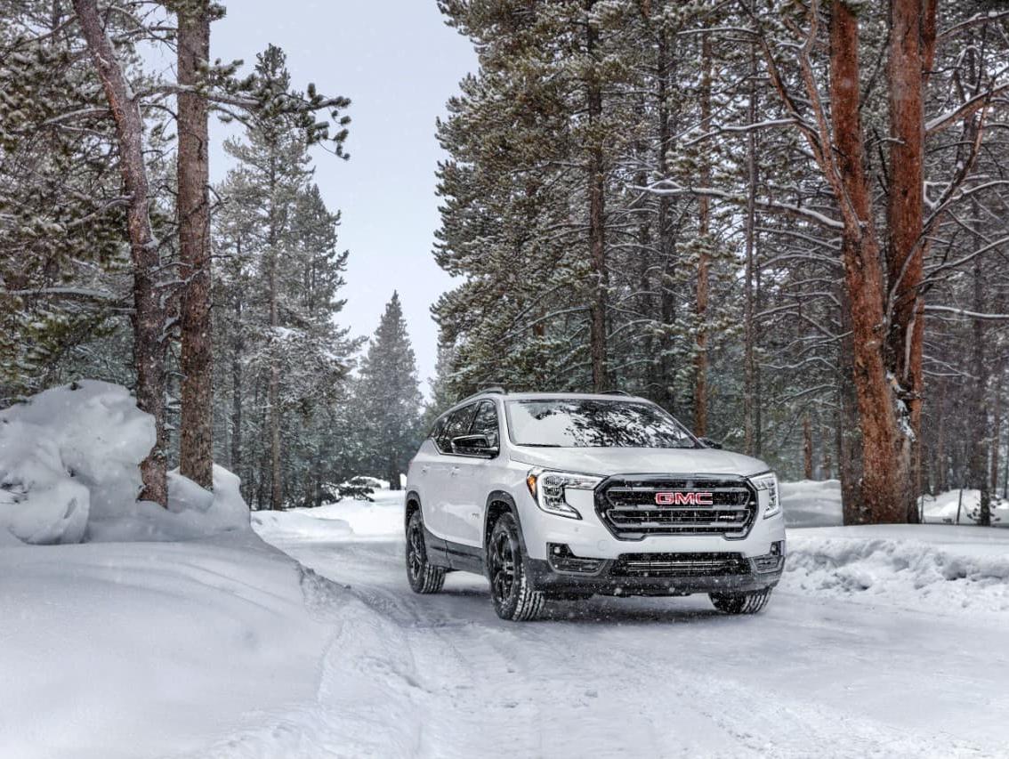 2022 GMC Terrain At4 exterior view in forest