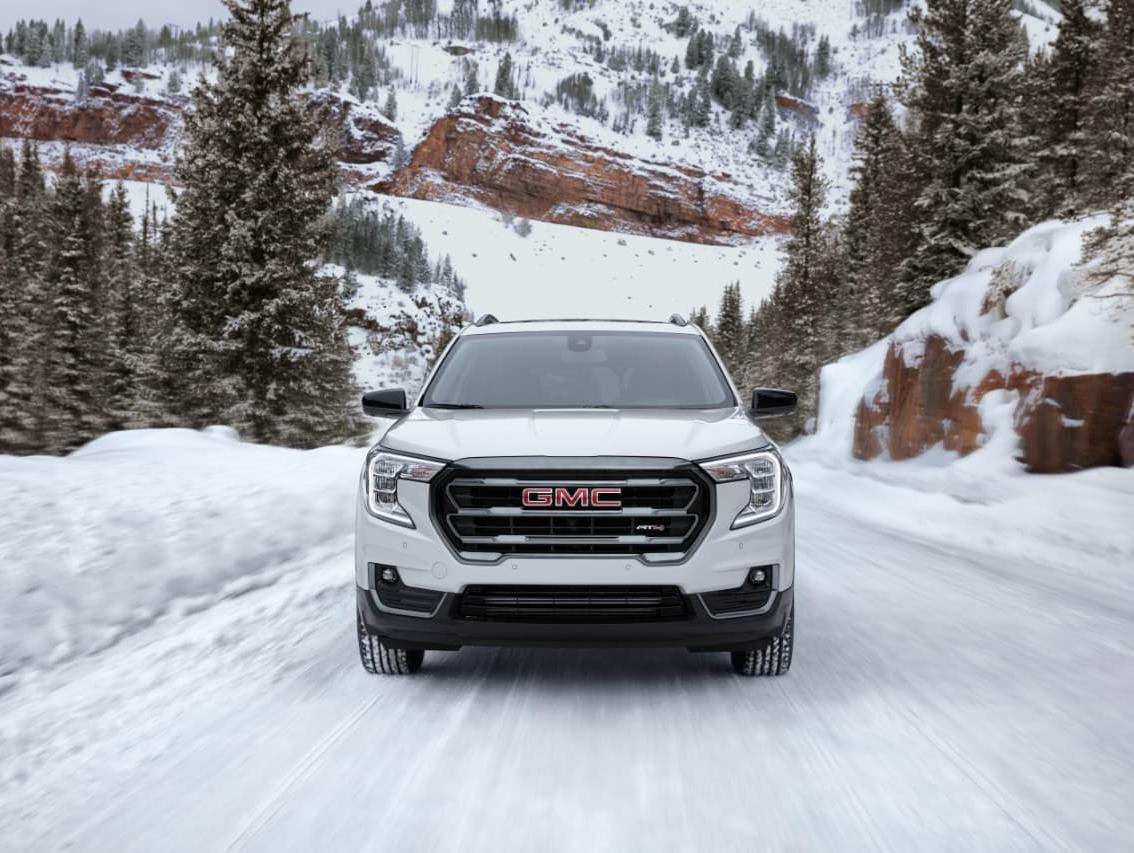 2022 GMC Terrain AT4 exterior front in forest