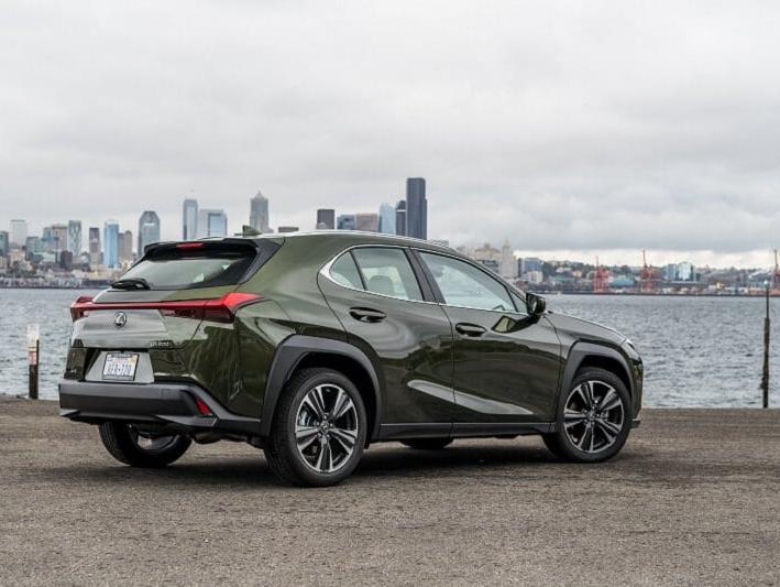2020 Lexus UX parked in front of the water