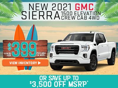 New 2021 GMC Sierra 1500 Elevation Crew Cab 4WD in Billings, MT | Lease for $399 per mo/24 months† OR SAVE UP TO $3,500 OFF MSRP* 