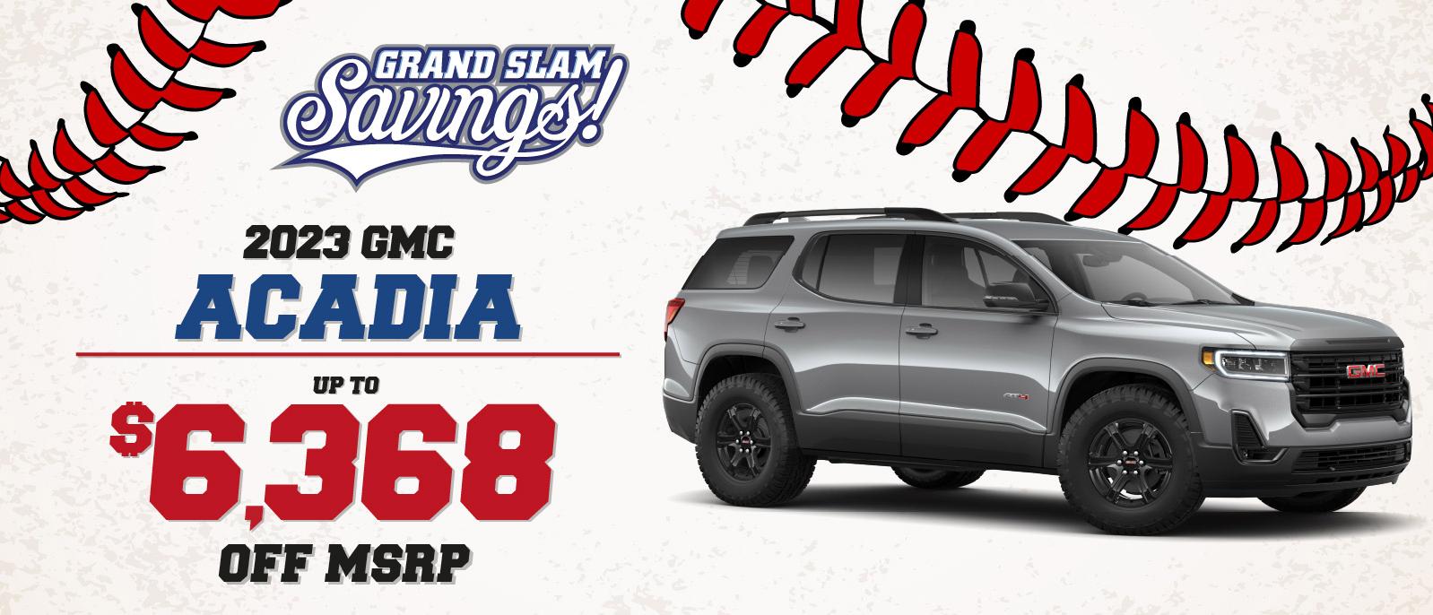 2023 GMC Acadia - up to $6368 off MSRP