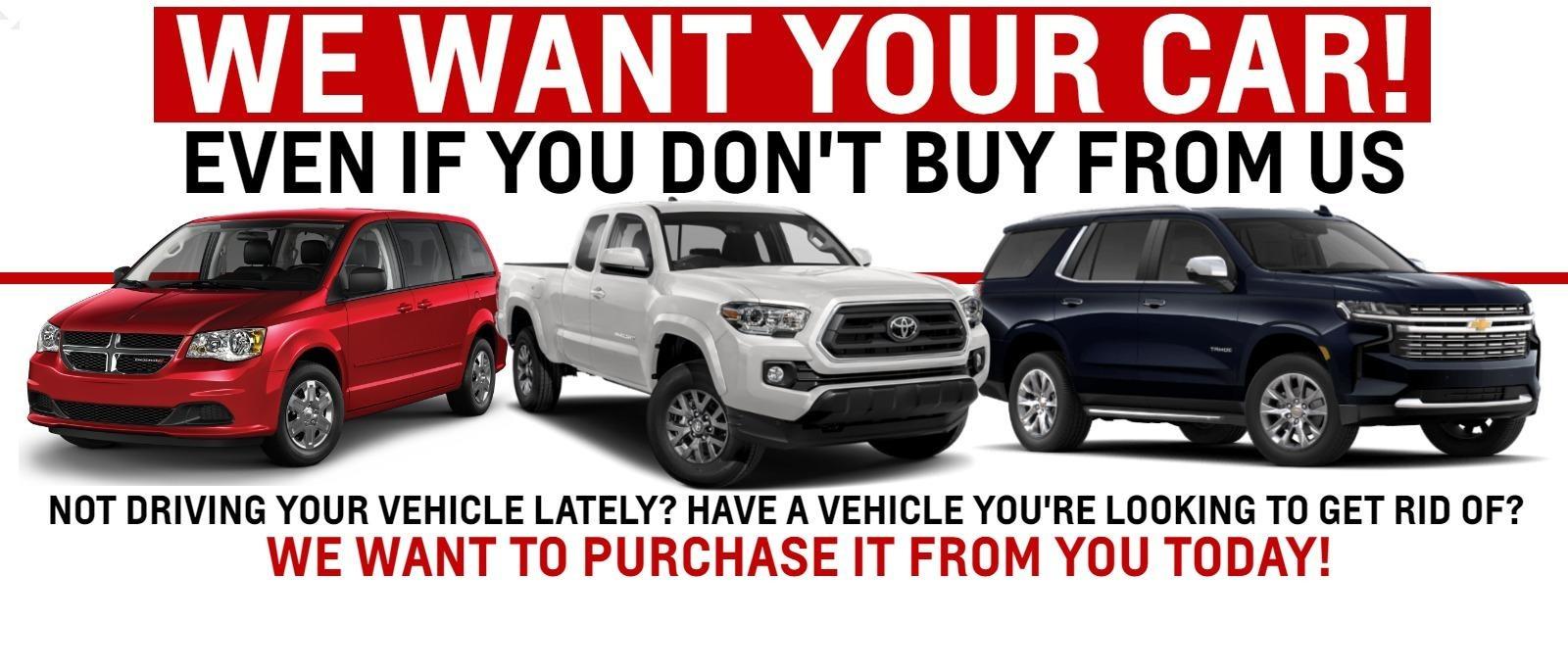 Trade In Your Vehicle to Roe Motors. We Also Buy Cars!