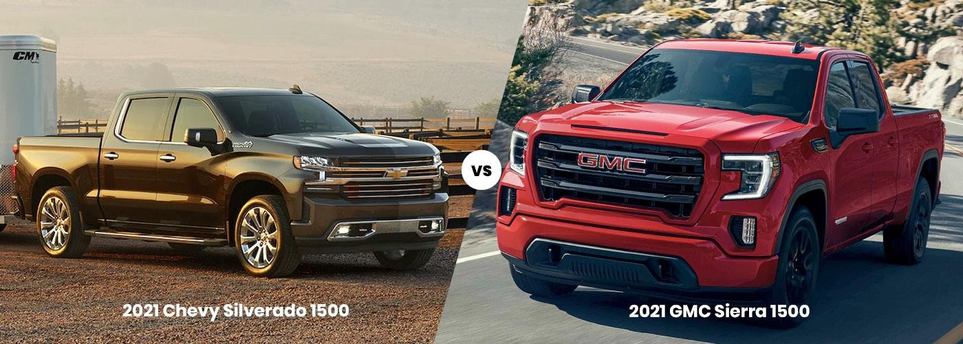 2021 GMC Sierra 1500 vs chevy silverado 1500 comparison