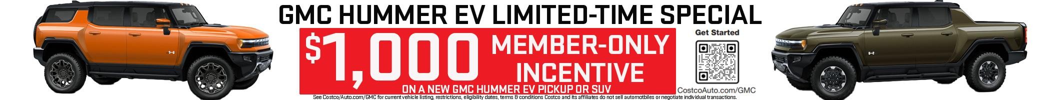 Get a $1000 GMC Hummer EV Costco Promotion