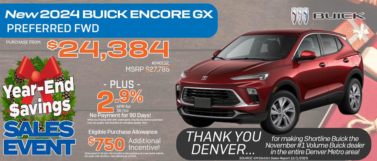 View Buick Encore GX Special in Denver at Shortline