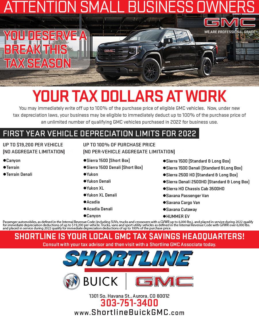 Save On Your Taxes at Shortline Buick-GMC