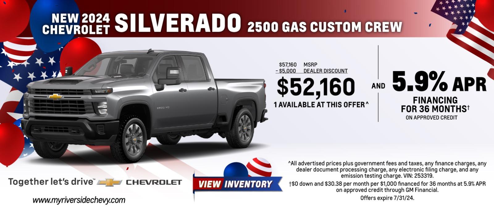 New 2024 Chevy Silverado 2500 Gas Custom