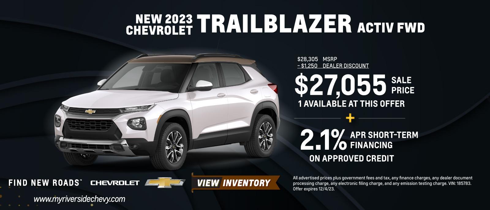 2023 Chevrolet Trailblazer ACTIV $26,805 Plus 2.1% APR