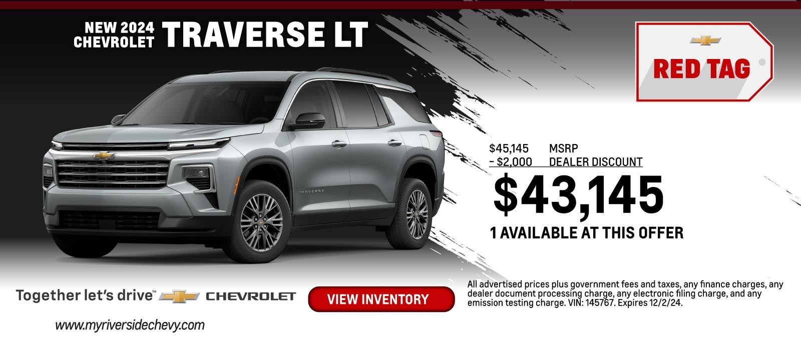 New 2024 Chevy Traverse LT FWD