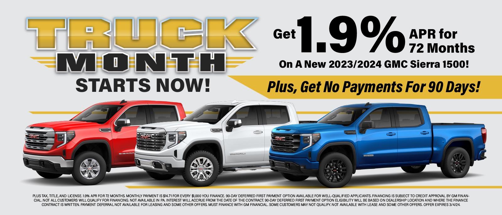 2024 GMC Sierra 1500 1.9% for 72 Months Special!