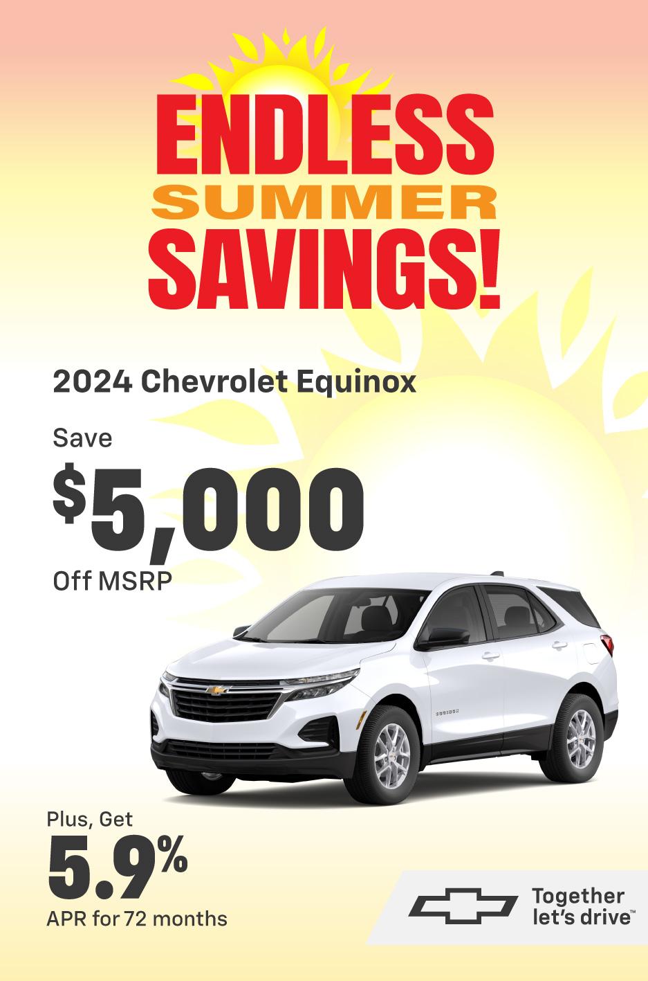 Shop $5,000 Off & 5.9% for 72 Months on 2024 Chevy Equinox!🔥🔥