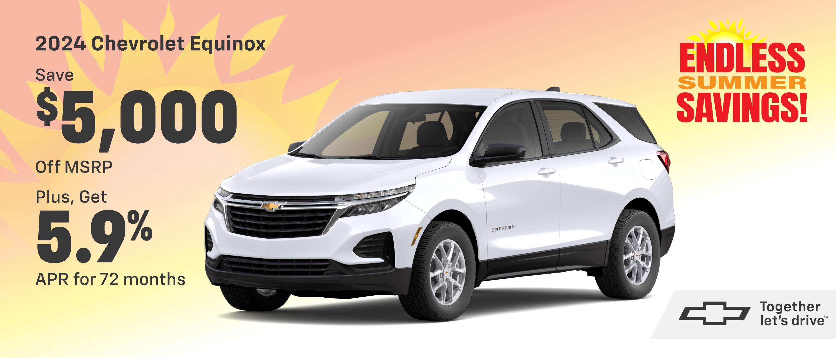 Shop $5,000 Off & 5.9% for 72 Months on 2024 Chevy Equinox!🔥🔥