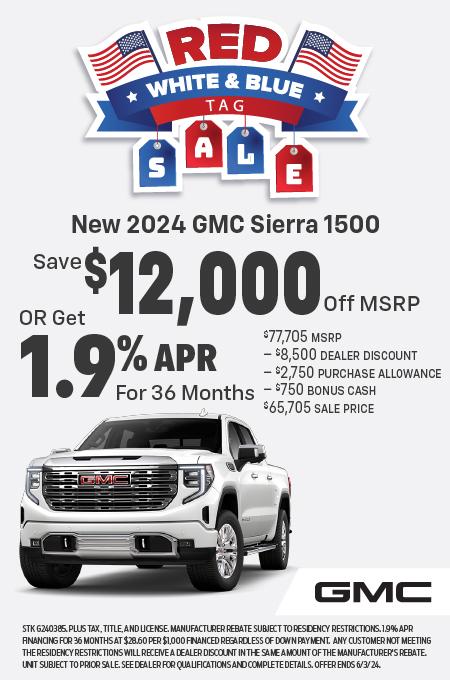 🔵RWB Tag Sale GMC Sierra 1500 Offer!⚪🔴