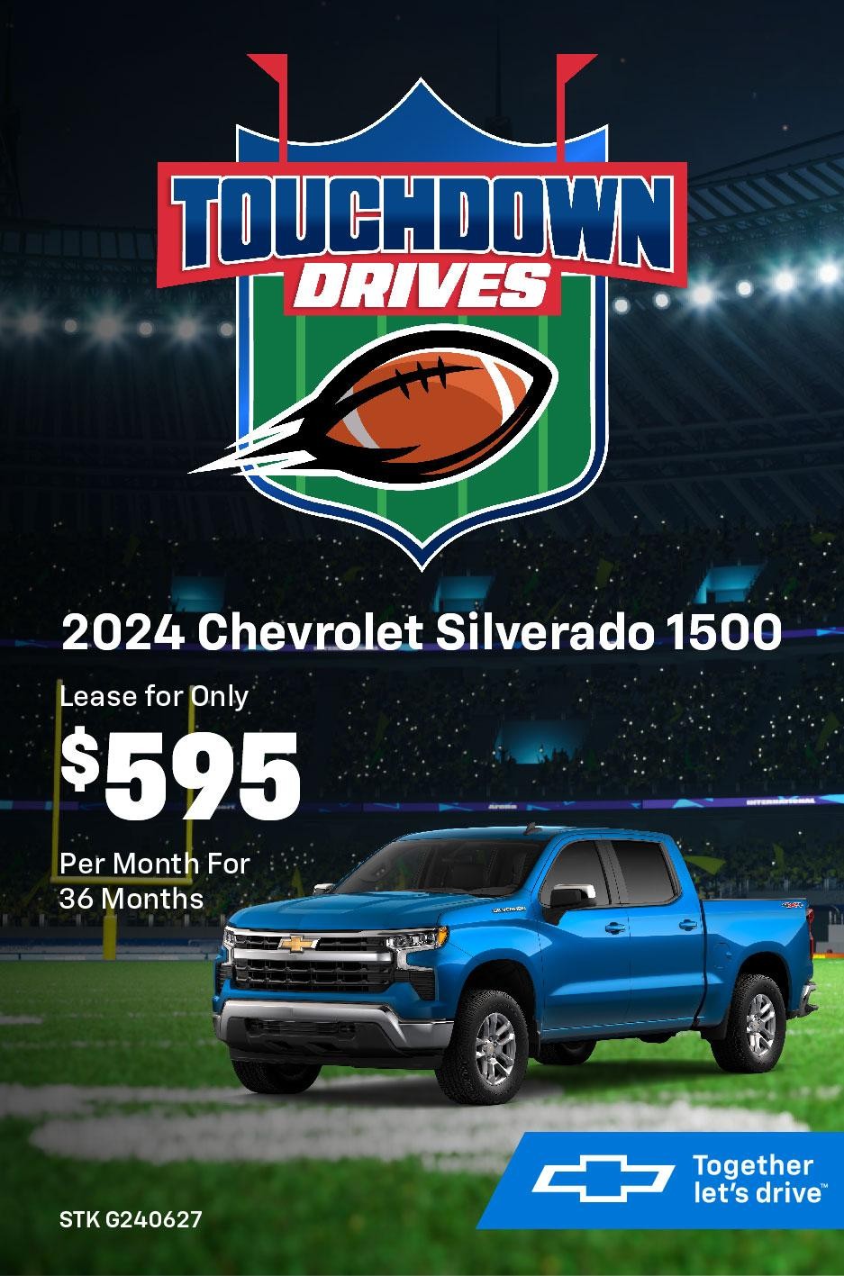 Shop $595/mo Silverado 1500 Lease Offer!💵🏈