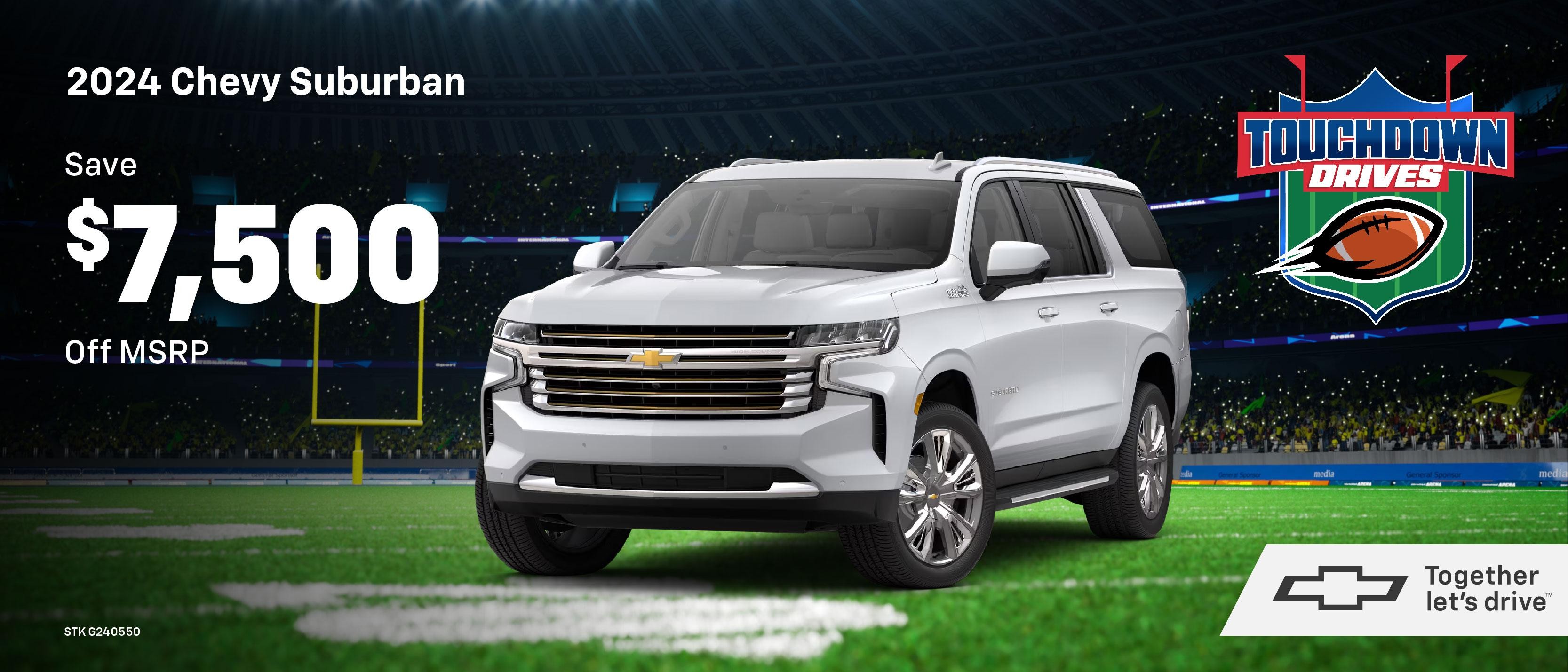 Shop $7,500 Off Chevy Suburban!💵🏈