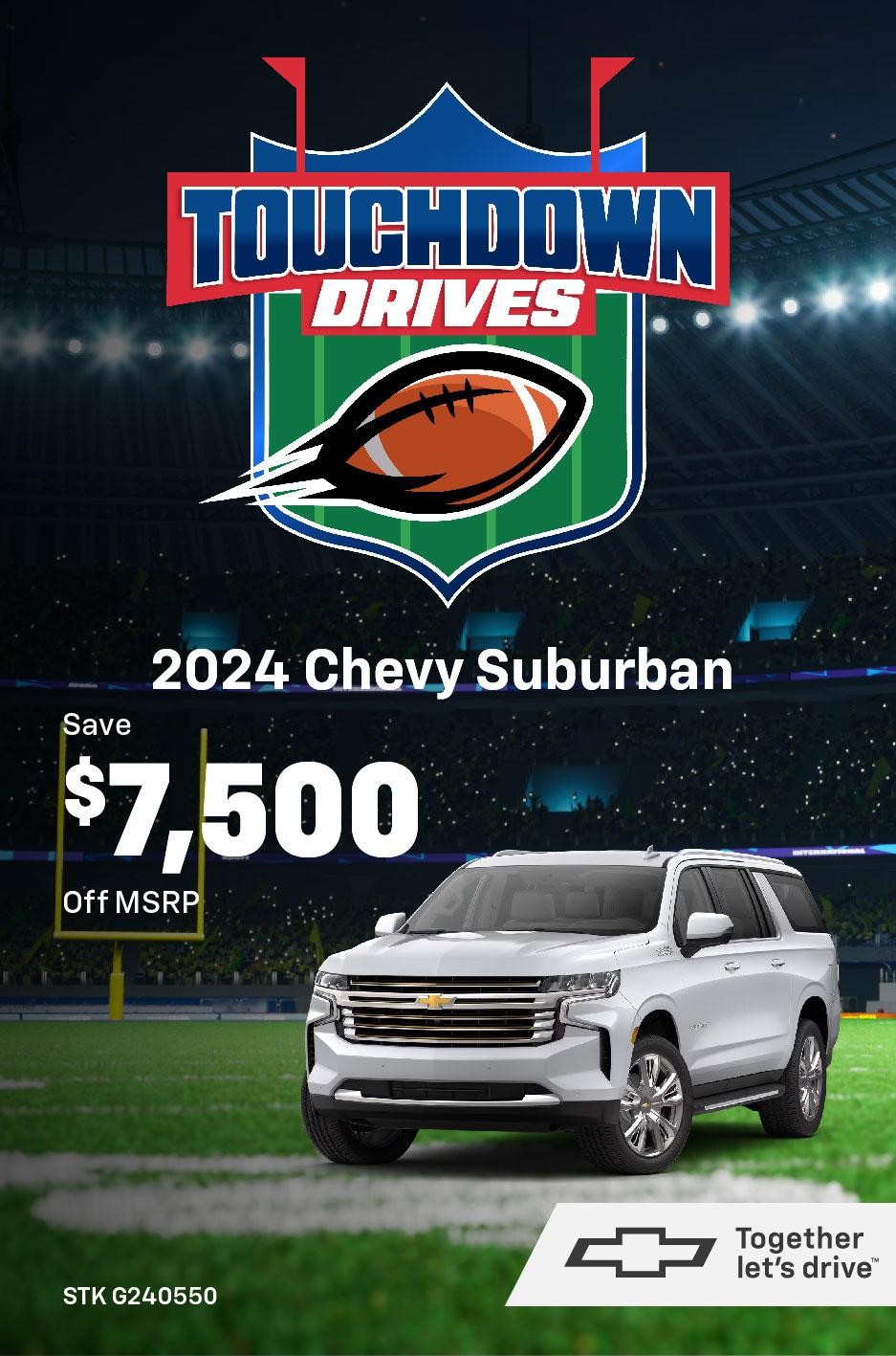 Shop $7,500 Off Chevy Suburban!💵🏈