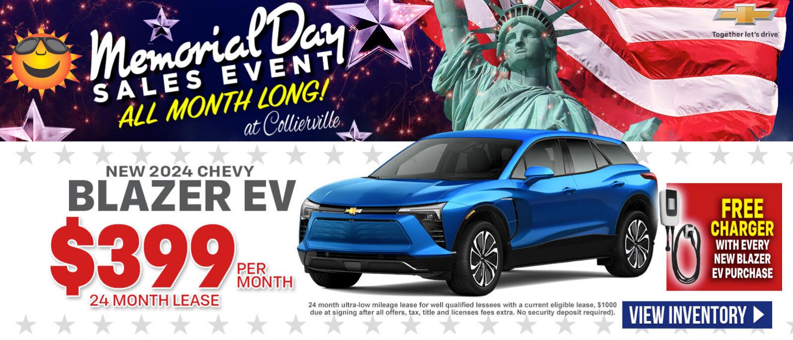 Free Charger with Every New Blazer EV Purchase - Lease for 399 Per Month