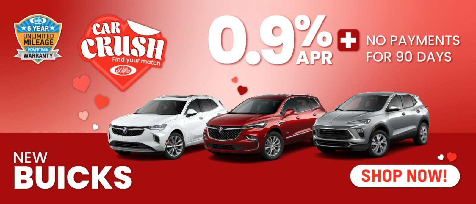 New Buick models for 0.9% apr.