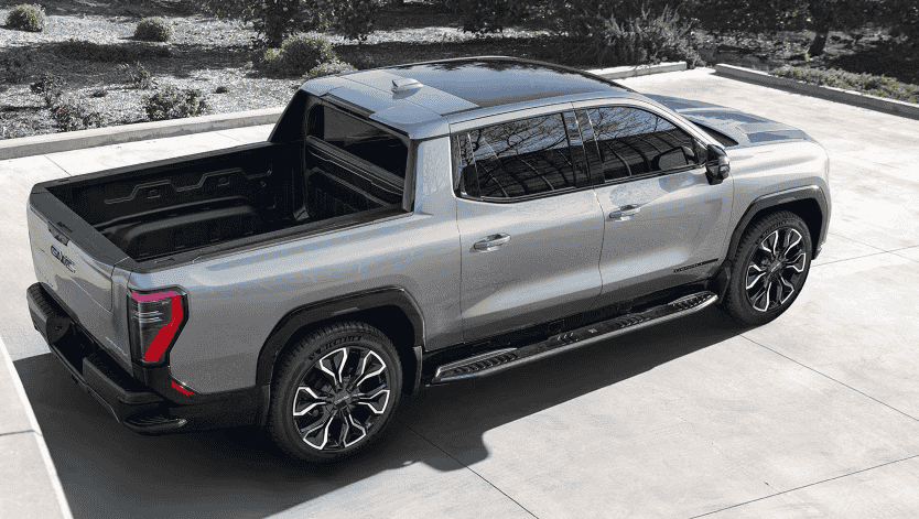 The exterior of the new GMC Sierra EV electric truck.