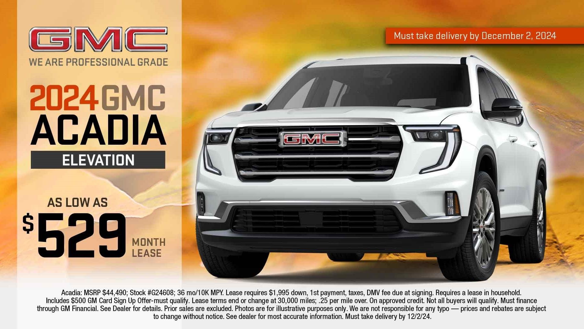 2024 Acadia Elevation as low as $529/month lease