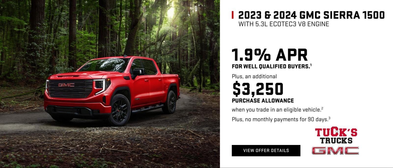 1.9% APR for well-qualified buyers. Plus, an additional $3,250 PURCHASE ALLOWANCE when you trade in an eligible vehicle. Plus, no monthly payments for 90 days.