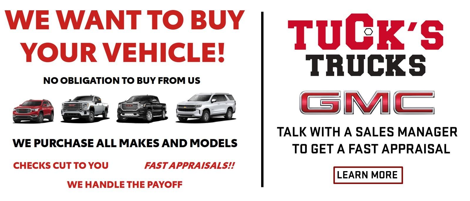 We Want to Buy Your Vehicle.  No Obligation to Buy From Us.