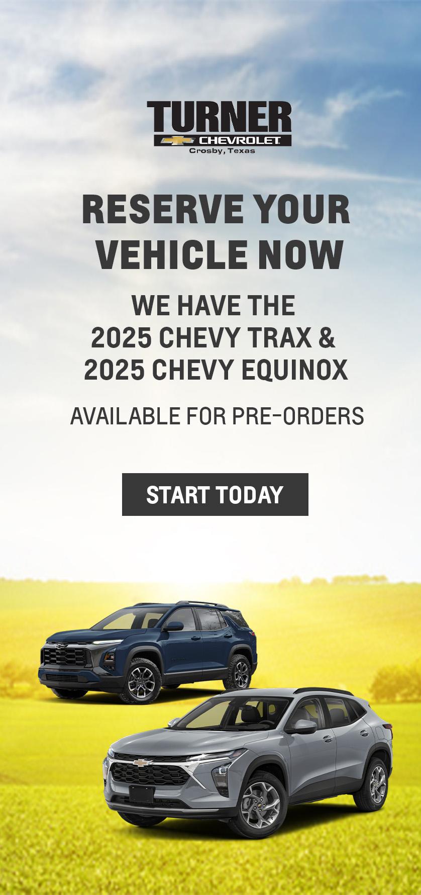 Reserve your vehicle now