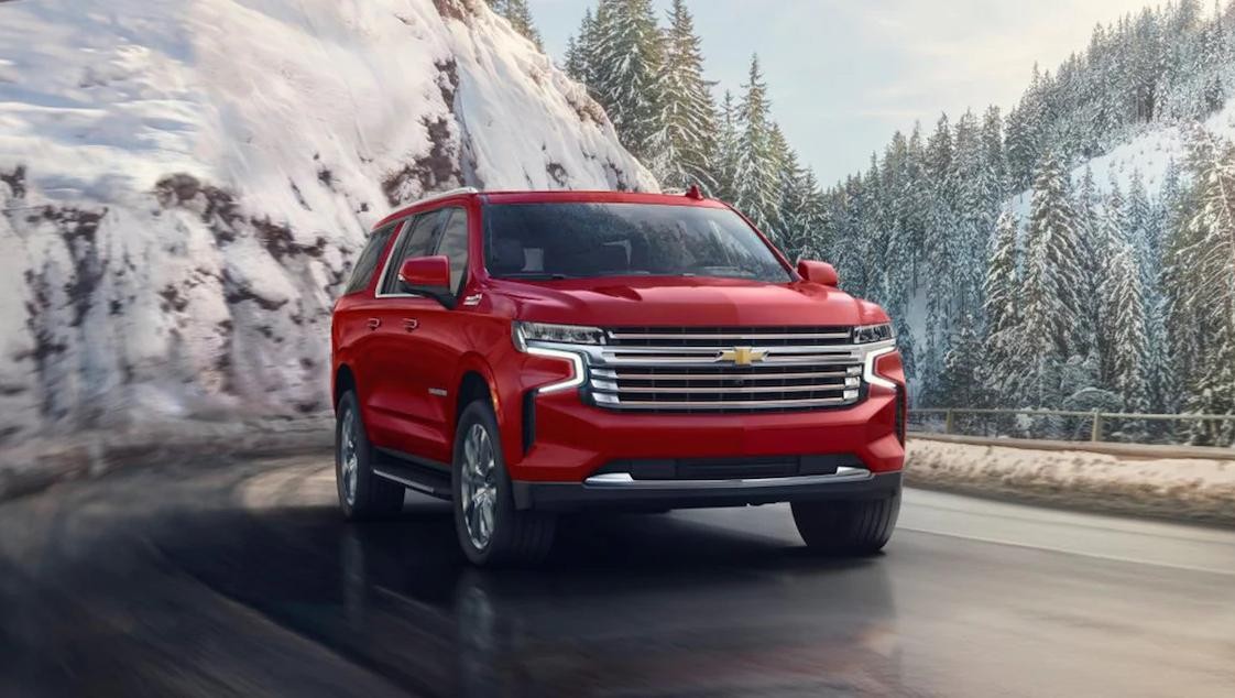 2023 Chevrolet Suburban Driving on Mountain Road