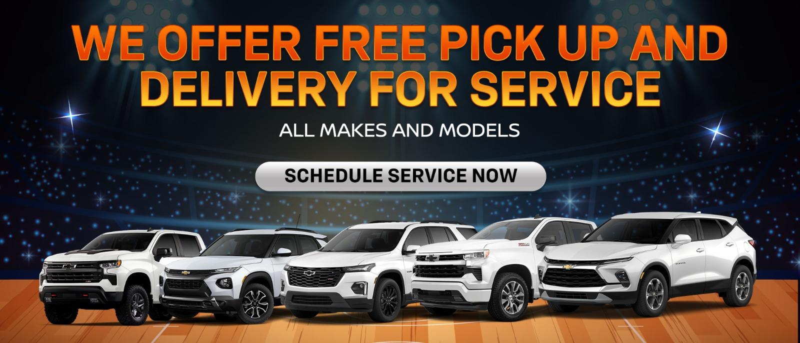 We offer free pick up and Delivery for service
all makes and models