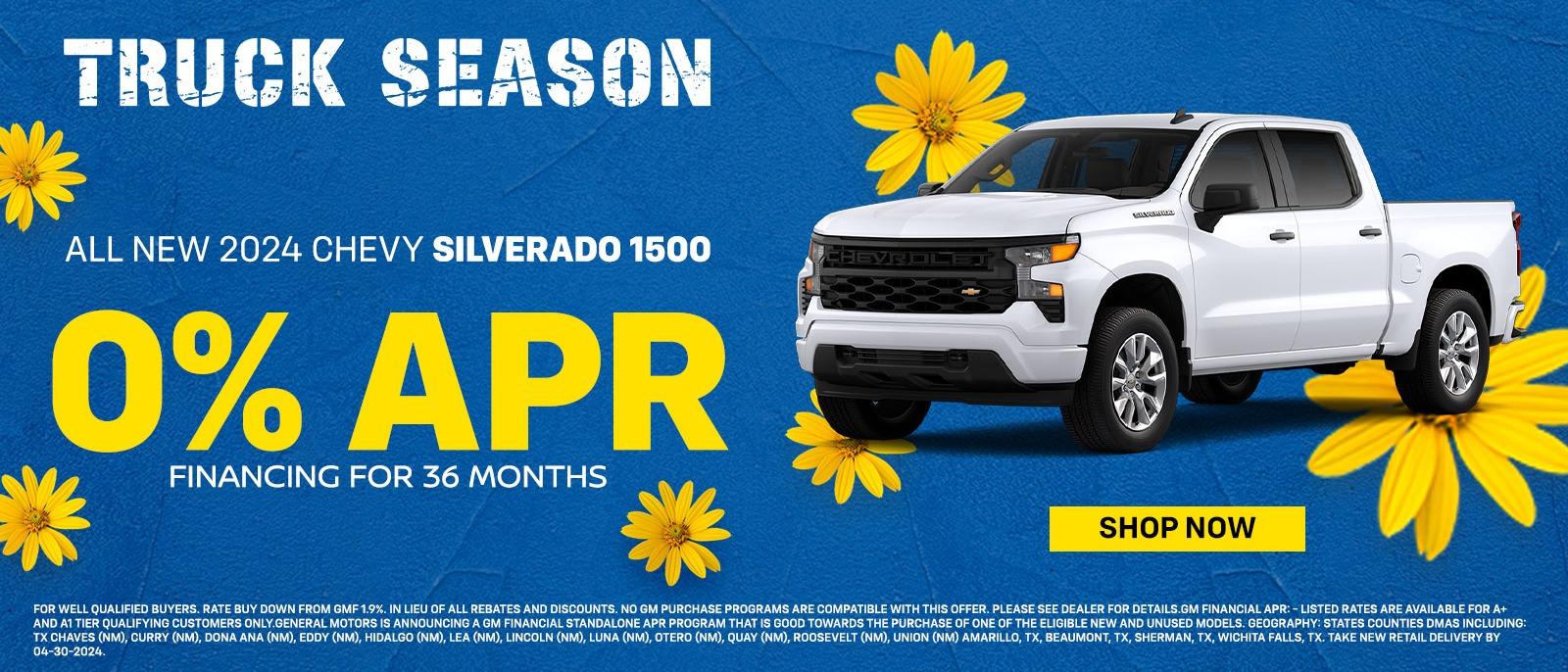All new 2024 Chevrolet Silverado 1500
0% APR Financing
For 36 Months