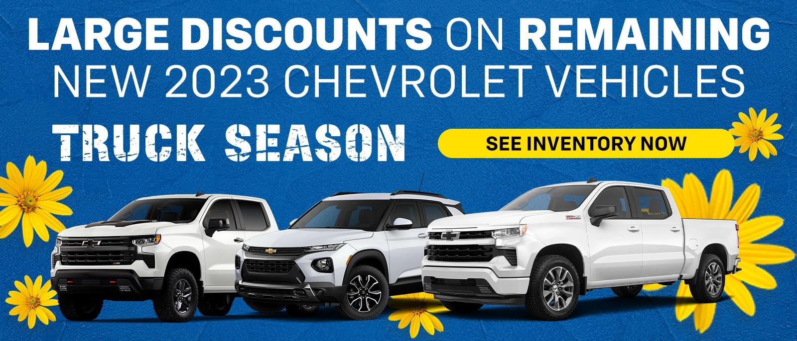 Large Discounts on remaining new 2023 Chevrolet vehicles