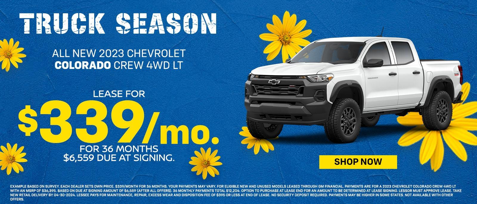 All new 2024 Chevrolet Colorado crew 4WD LT
$339/mo.
For 36 Months
$6,559 Due At Signing