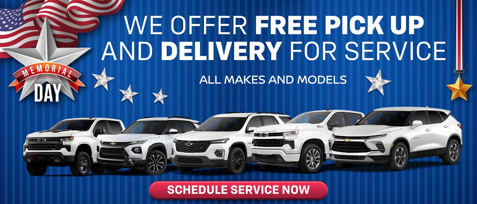We offer free pick up and Delivery for service
all makes and models