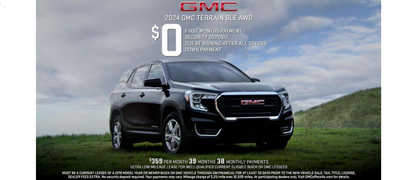 GMC 2024 GMC TERRAIN SLE AWD $0 FIRST MONTHS PAYMENT SECURITY DEPOSIT DUE AT SIGNING AFTER ALL OFFERS DOWN PAYMENT