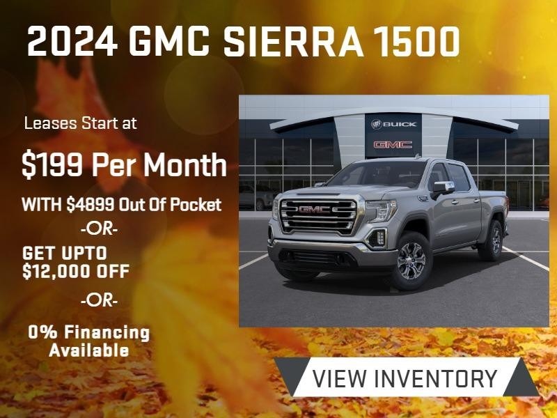 2024 GMC Sierra 1500
Leases Start at $199 per month with $4899 out of pocket †††
Get up to $12000 off †
0% Financing Available††