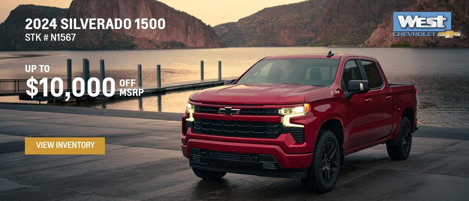 2024 Silverado 1500
Up to $10,000 OFF MSRP
Stk # N1567