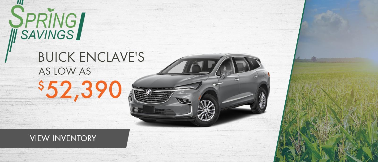 Buick Enclave's AS LOW AS $52,390